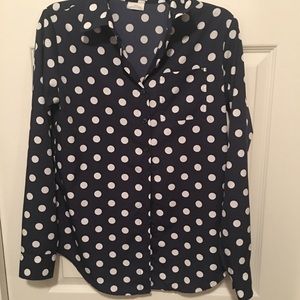 Women’s Blue/White Polka Dot Blouse